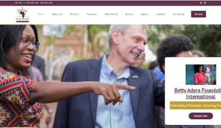 Betty Adera Foundation screenshot