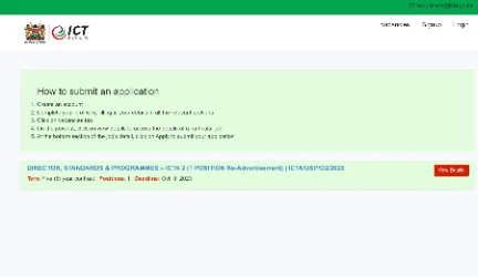 ICT Authority Recruitment Portal screenshot