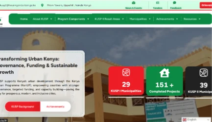 Kenya Urban Support Programme (KUSP) Website screenshot